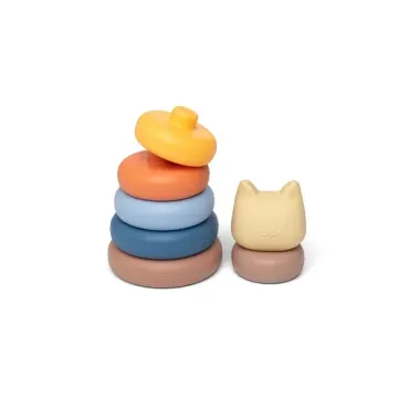 Tour à empiler - Chat - Couleurs pastels
