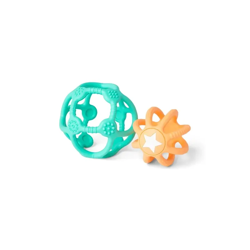 Lot de 2 balles sensorielles - Verte et orange