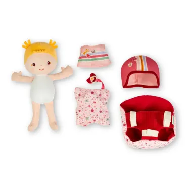 Poupée en tissu et siège vélo Lena