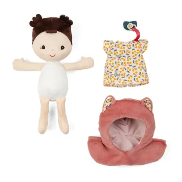 Poupée en tissu et porte bébé Jeanne