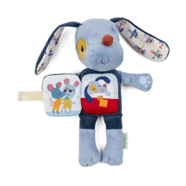 Peluche phosphorescente et livre en tissu Jules le chien