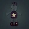Peluche phosphorescente et livre en tissu Lena la licorne
