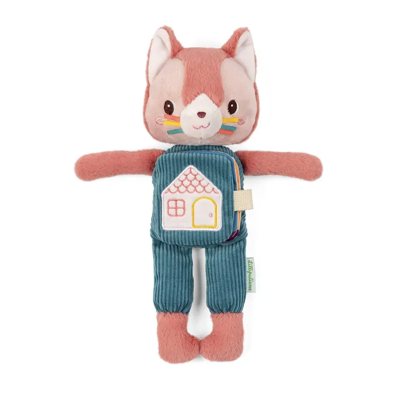 Peluche phosphorescente et livre en tissu Jeanne le chat