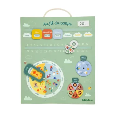 Calendrier enfant en tissu "Au fil du temps"