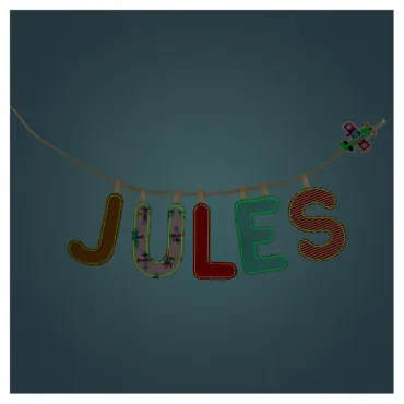 Lettre F en tissu phosphorescente