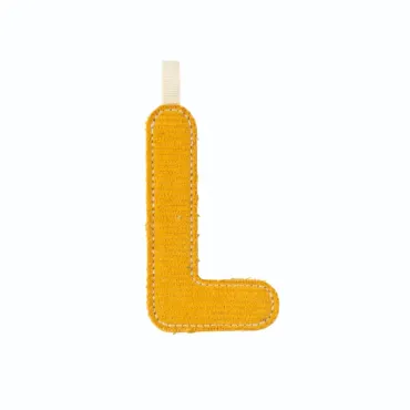 Lettre L en tissu jaune...