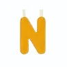 Lettre N en tissu jaune phosphorescente