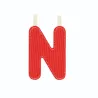 Lettre N en tissu rouge phosphorescente