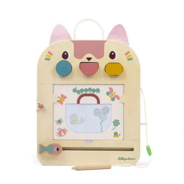 Ardoise Magique en bois Jeanne le chat