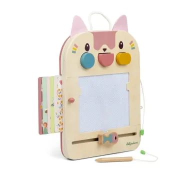 Ardoise Magique en bois Jeanne le chat