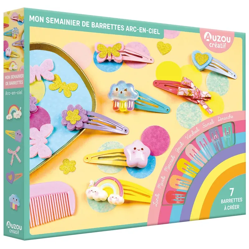 Mon semainier de barrettes arc-en-ciel