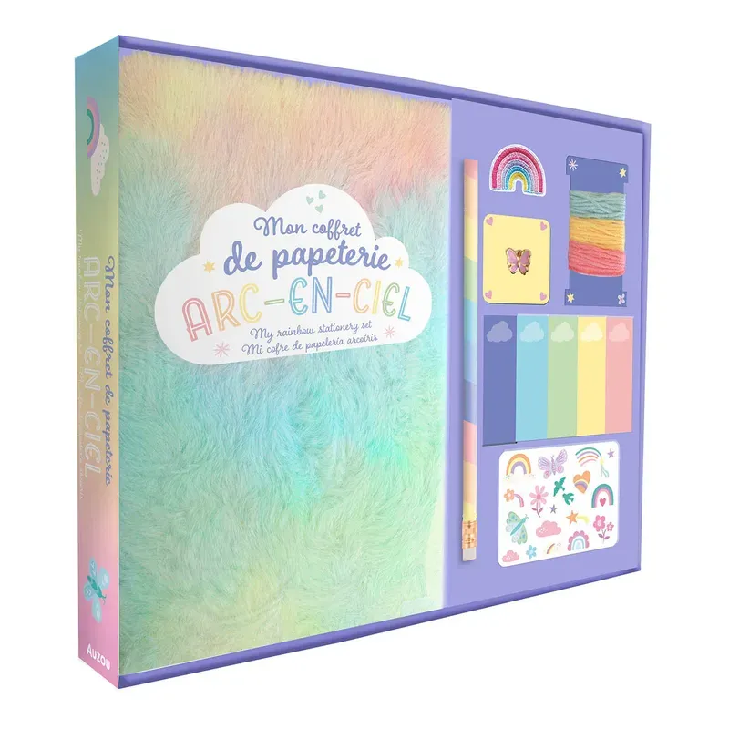 Mon coffret papeterie arc-en-ciel