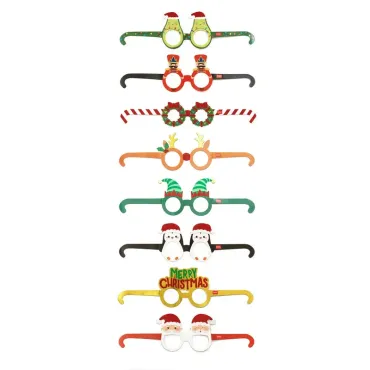 Set de 8 Paires de Lunettes de Noël en Papier