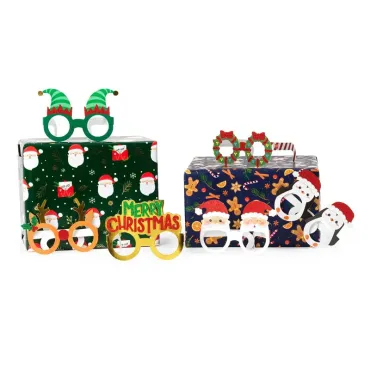 Set de 8 Paires de Lunettes de Noël en Papier