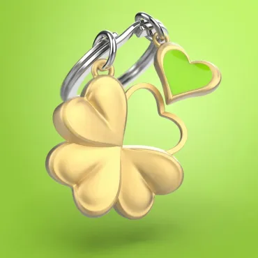 Porte-clés Trèfle à quatre feuilles