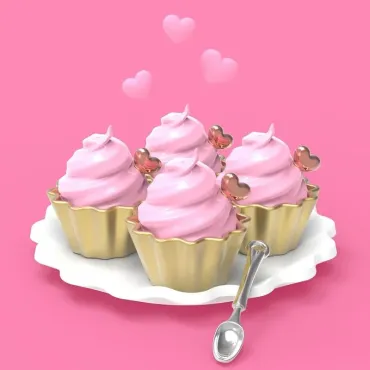 Porte-clés Cupcake fraise