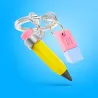 Porte-clés Crayon & Gomme