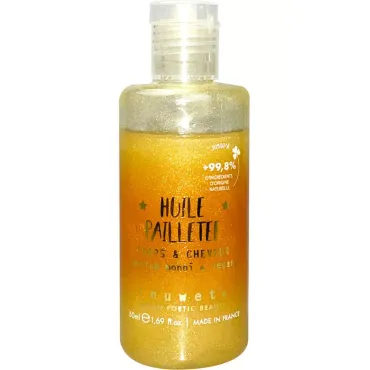 Huile pailletée corps & cheveux - Parfum monoi - 50ml