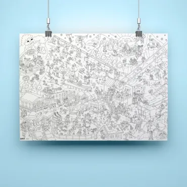 Poster géant à colorier - I love winter