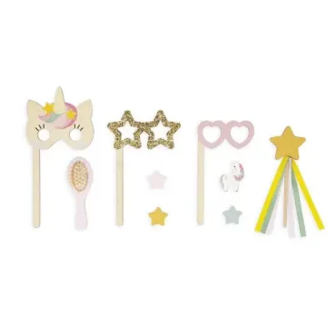 Coiffeuse en bois et accessoires Licorne