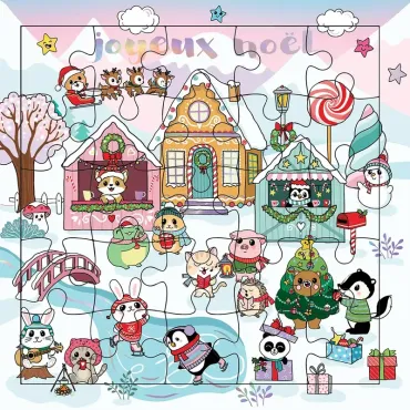 Carte de vœux puzzle - Noël...