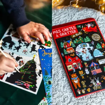 Cartes à gratter - Village de Noël