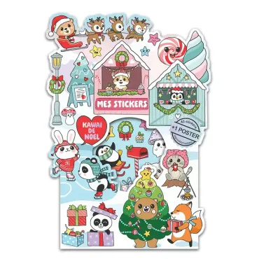 Poster à sticker - Noël Kawaï