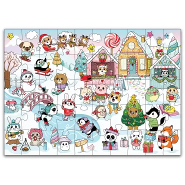 Mini Puzzle - Noël kawaï - 50 pièces