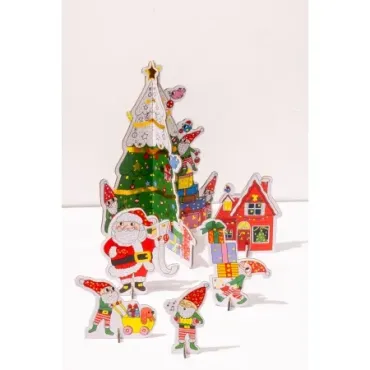 Décor de Noël 3D à colorier...