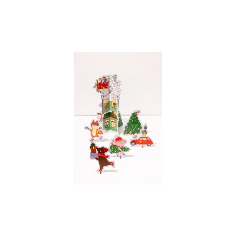 Décor de Noël 3D à colorier - Maison de Noël