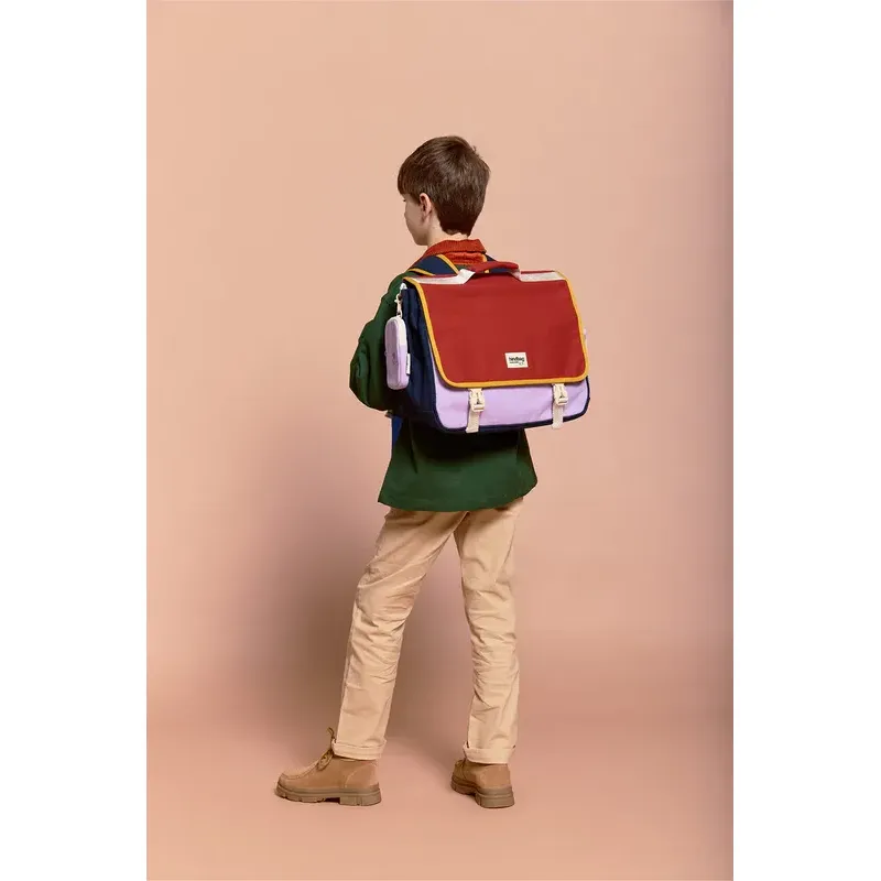 Cartable Léo - Terracota et lilas