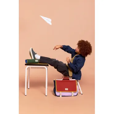 Cartable Léo - Terracota et lilas