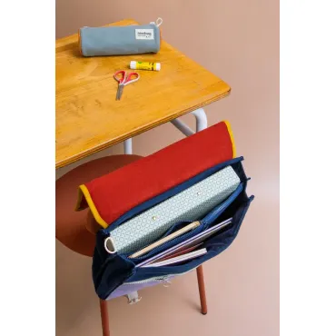 Cartable Léo - Terracota et lilas