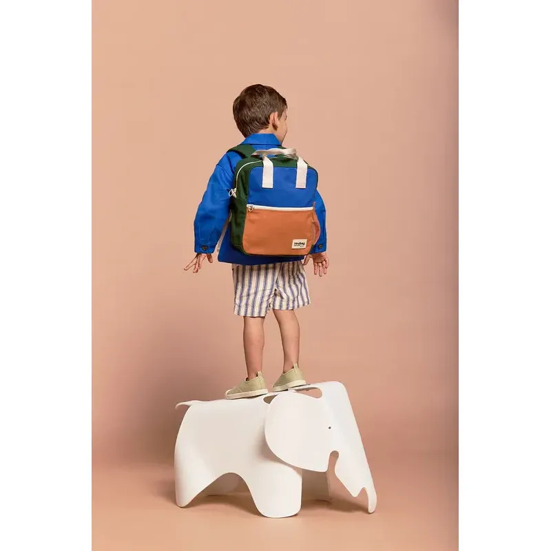 Sac à dos Arthur - Bleu électrique et sienne