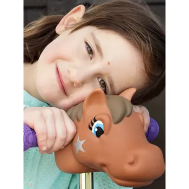 Tête de trottinette -  Poney marron