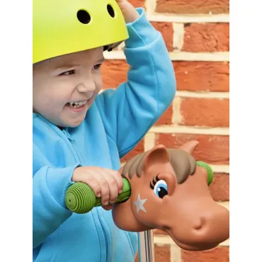 Tête de trottinette -  Poney marron