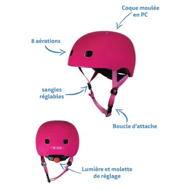 Casque Framboise brillant - Taille M   