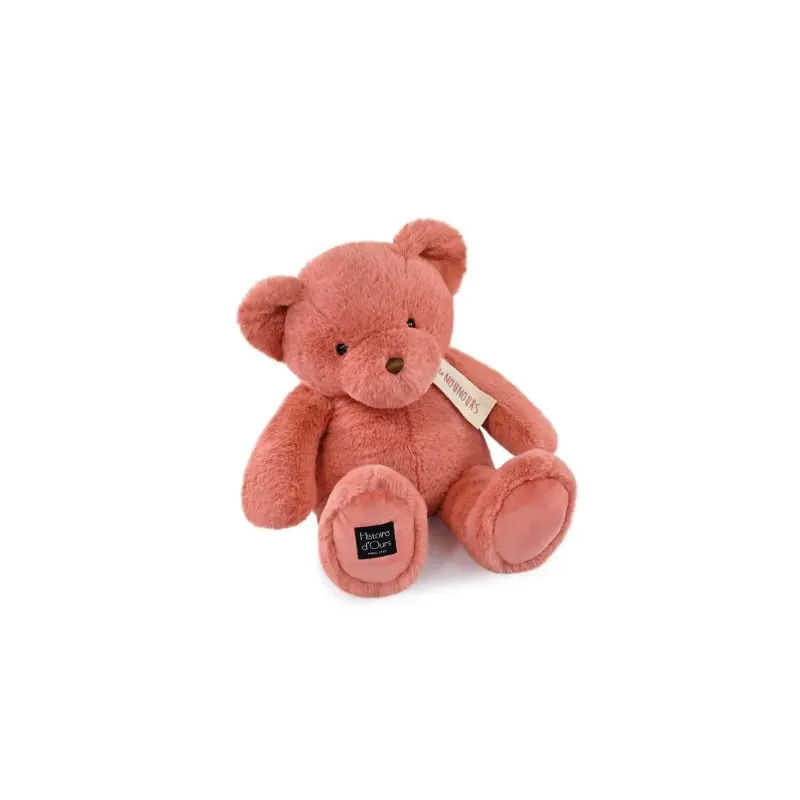 Ours en peluche rose praline - LE NOUNOURS - 40 cm