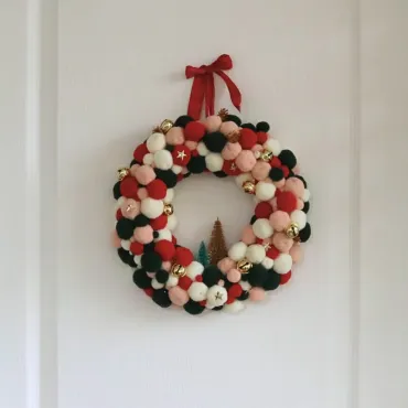 Kit couronne de Noël - Rouge vert