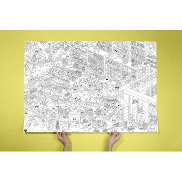 Poster géant à colorier - Super market