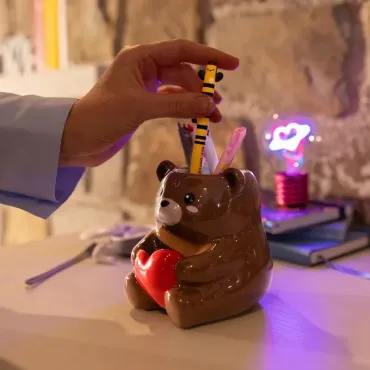 Pot à Crayons en Céramique - Teddy Bear