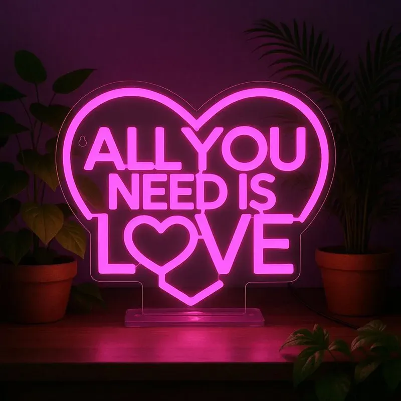 Lampe LED à Effet Néon - All You Need is Love