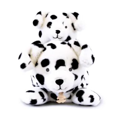 Peluche allongee chien dalmatien leste - Les P'tits Relax - 22 cm