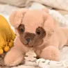 Peluche chien beige allongee lestee - Les P'tits Relax - 22 cm
