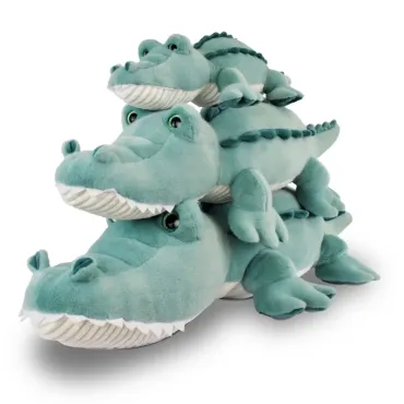 Crocodile peluche allongé vert - 60 cm