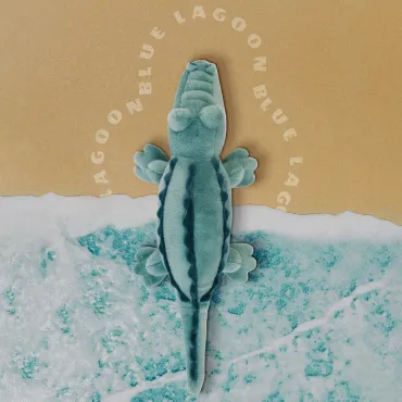 Crocodile peluche allongé vert - 60 cm