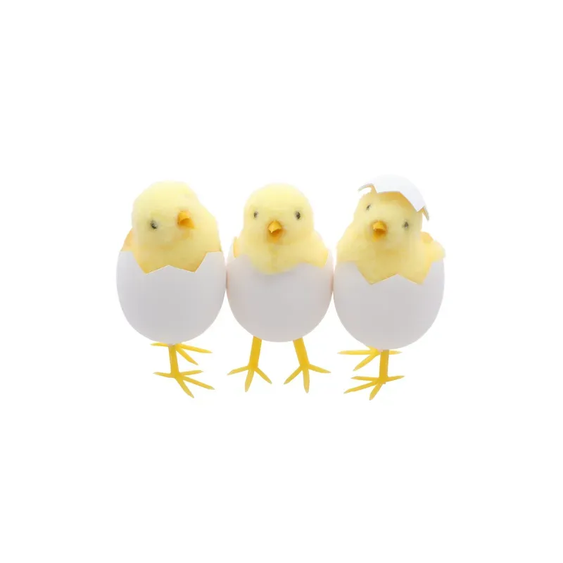 Poussin jaune dans coquille x3 - 5x9cm