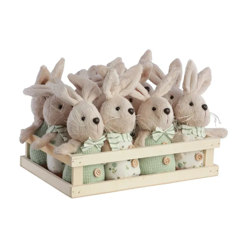 Lapin déco à suspendre - Vert sauge - 7x5.5x17cm