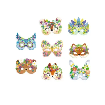 8 masques mosaïques - Animaux de la forêt