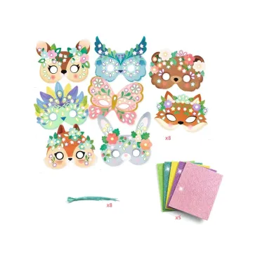 8 masques mosaïques - Animaux de la forêt